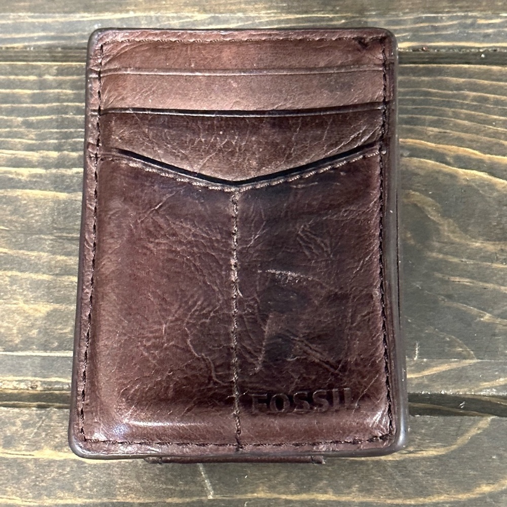 Fossil card wallet with money clip